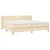 Vidaxl Box spring postelja z vzmetnico krem 160x200 cm blago