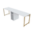 Hanah home Radni sto 240x74x60?cm Belo-Zlatni