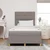 Vidaxl LED Box Spring Postelja z vzglavjem Taupe 120 x 190 cm blago