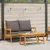 Bistro set s jastukom 2 pcs Prirodna nafta Čvrsto drvo akacije