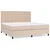 Vidaxl Box spring postelja z vzmetnico kapučino 200x200 cm um. usnje