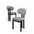 Hanah Home set trpezarijskih stolica Dore 6 kom, siva tkanina Babyface, crne metalne noge