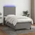 Vidaxl Box spring postelja z vzmetnico LED temno siva 90x200 cm blago