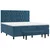 Vidaxl Box spring postelja z vzmetnico temno modra 160x200 cm žamet