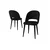 Hanah Home set trpezarijskih stolica Pane 2 kom, crna tkanina Babyface, crne metalne noge