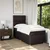 Vidaxl Box spring postelja z vzmetnico temno rjava 90x200 cm blago