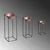 Aberto Design Set dekorativnih saksija GED-019-B, 28x80cm, 17x40cm, 22x60cm, Crno-terakota