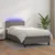 Vidaxl Box spring postelja z vzmetnico LED siva 90x200 cm umetno usnje