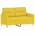 3-dijelni set sofa s jastucima svjetložuti od tkanine