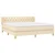 Vidaxl Box spring postelja z vzmetnico krem 160x200 cm blago