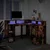 Radni stol s LED svjetlima boja hrasta 130x130x91 cm drveni