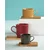 4-piece porcelain cup set, with wooden saucers, 110ml, Take a Break
