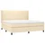 Vidaxl Box spring postelja z vzmetnico krem 200x200 cm blago