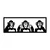 Wallity Zidna dekoracija Three Monkeys-M, 70x25 cm, 1.5 mm, Crna