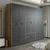 Hanah Home Garderober Elina, 270x210x52cm, Tamnosivi