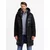 Ombre Mens long quilted jacket with large pockets - black