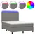 Vidaxl Box spring postelja z vzmetnico LED temno siva 140x200 cm blago