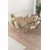 Hanah Home trpezarijski set Jita, sto i 6 stolica, ploča u dekoru Hazar, zlatne noge, krem tkanina Babyface