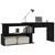 Kutni radni stol crni 200 x 50 x 76 cm od konstruiranog drva