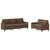 2-dijelni set sofa s jastucima smeđi od tkanine
