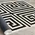Conceptum Hypnose Tepih Els2238, 100x300 cm, Crno-beli