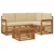 Set vanjskih sofa s jastukom 5 pcs Prirodna i bež