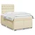 Vidaxl Box spring postelja z vzmetnico krem 120x200 cm blago