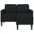 Sofa 2-sjed s ležaljkom u obliku slova L, crna tkanina 125 cm