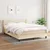 Vidaxl Box spring postelja z vzmetnico krem 140x190 cm blago