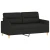 2-dijelni set sofa s jastucima crni od tkanine