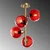 Opviq Luster Benek-15-14501, 40x40x55cm, IP20, Zlatno-crvene boje