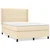 Vidaxl Box spring postelja z vzmetnico krem 140x190 cm blago