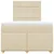 Vidaxl Box spring postelja z vzmetnico krem 120x190 cm blago