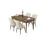 Hanah Home trpezarijski set Radde, sto i 4 stolice, ploča u dekoru drveta Baroque, krem tkanina Babyface