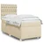 Vidaxl Box spring postelja z vzmetnico krem 90x200 cm blago