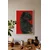 WallXpert uramljena slika 115272, crni leopard na crvenoj pozadini, 30 x 40 cm, beli ram