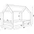 Drveni dečiji krevet House 1 - 160x80 -siva