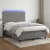 Vidaxl Box spring postelja z vzmetnico LED temno siva 140x190 cm blago
