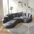 Atelier del Sofa Ugaona garnitura na razvlačenje Venedik Right, 317 x 163.5 x 71 cm, Tamnosiva