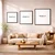 WallXpert uramljena slika na platnu Cc-K-Sy-1024, linijski crtež čamca na mirnoj vodi na krem pozadini, 80 x 80 cm