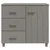 Komoda HAMAR svjetlosiva 90 x 40 x 80 cm od masivne borovine