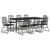 9-dijelni vrtni blagovaonski set od PVC ratana crni