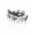 Hanah Home Trpezarijski set, 7 komada, Sivi
