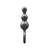 ToyJoy Buttocks The Stuffer 3-Balls Metallic Silicone Plug Grey