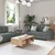 Sofa 3 pcs Tamno siva 221 x 80 x 80 cm Platnasta tkanina