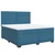 Vidaxl Box spring postelja z vzmetnico modra 180x200 cm žamet