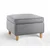 Atelier del Sofa Tabure Roscen, 63x43x63cm, Sivi