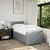 Vidaxl Box spring postelja z vzmetnico svetlo siva 90x190 cm blago