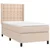 Krevet box spring madrac LED cappuccino 90x190cm umjetna koža
