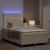 LED Box Spring Krevet s uzglavljem Krema 120 x 190 cm tkanina